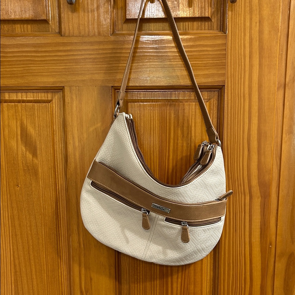 Multi sac Elegant Cream and Tan Shoulder Bag